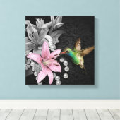 kolibrie canvas afdruk (Insitu (Houten vloer))