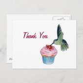Kolibrie Cupcake Liefde Briefkaart (Voorkant / Achterkant)