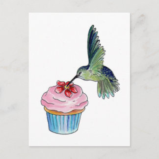 Kolibrie Cupcake Liefde Briefkaart