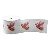 Kolibrie die met bloemen vliegt grosgrain lint (Spoel)