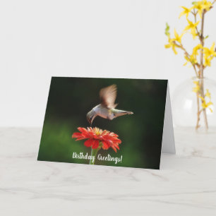 Kolibrie en Bloem Natuur Verjaardagskaart Kaart