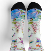 Kolibrie en bloemen landschap