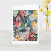 Kolibrie en bloemen nummer 3 blanco kaart (Gele Bloem)