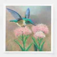 Kolibrie en bloemen Papieren servet