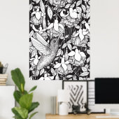 Kolibrie en fuchsia poster (Thuiskantoor)