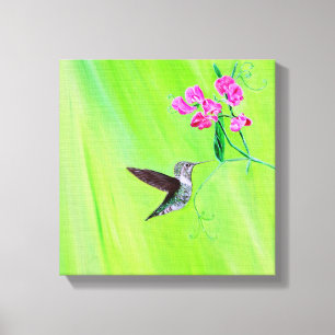 Kolibrie en het Schilderen van Schatten Canvas Afdruk