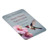 Kolibrie en Hibiscus | Blauw De datum opslaan Magneet (Rechterzijde)