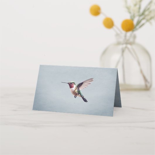 Kolibrie en Hibiscus | Blauwe receptie (Achterkant)