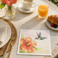 Kolibrie en Hibiscus Bloem