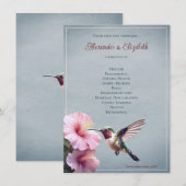 Kolibrie en Hibiscus | Blue Wedding-programma (Voorkant / Achterkant)