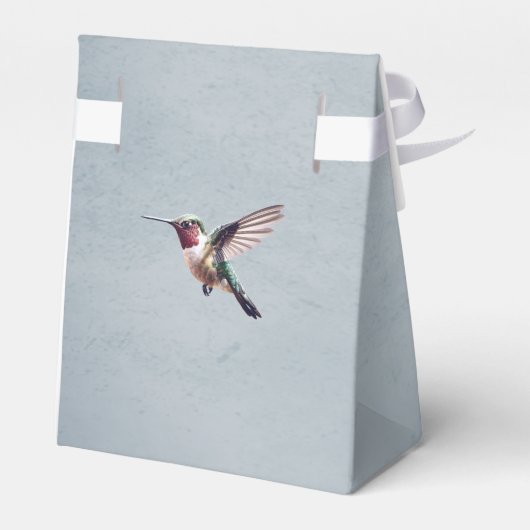 Kolibrie en Hibiscus bruiloft | Blauw Bedankdoosjes (Achterkant)