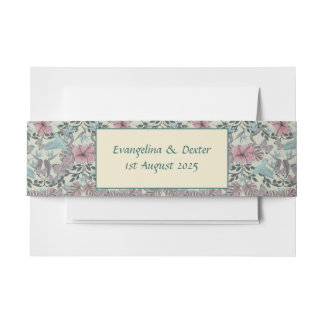 Kolibrie en hibiscus patroon - buikband uitnodigingen wikkel