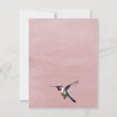 Kolibrie en Hibiscus | Roze bruiloft RSVP (Achterkant)