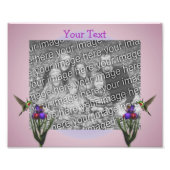 Kolibrie en iris bloem Creëer uw eigen Foto Afdruk (Voorkant)