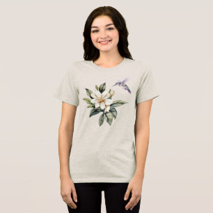 Kolibrie en Jasmijn Tri-Blend Shirt