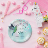 Kolibrie en kersenbloesem | Verjaardag Papieren Bordje (Feest)