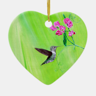 Kolibrie en Lieve Vrouwen Schilderij Keramisch Ornament
