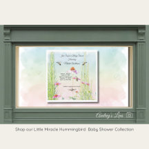 Kolibrie- en wilde bloemen baby shower