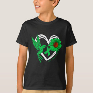 Kolibrie en zonnebloem hart galwegkanker A T-shirt