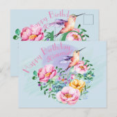 Kolibrie Gefeliciteerd Verjaardag Briefkaart (Voorkant / Achterkant)