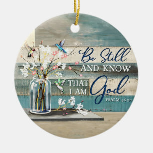 Kolibrie Geloof Wees stil en weet dat ik God ben Keramisch Ornament