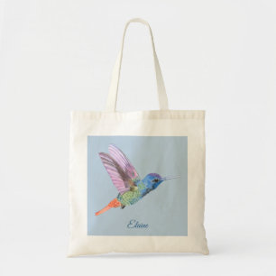 Kolibrie Gepersonaliseerde Blauwe Boodschappentas Tote Bag