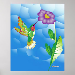 Kolibrie: gestileerd poster