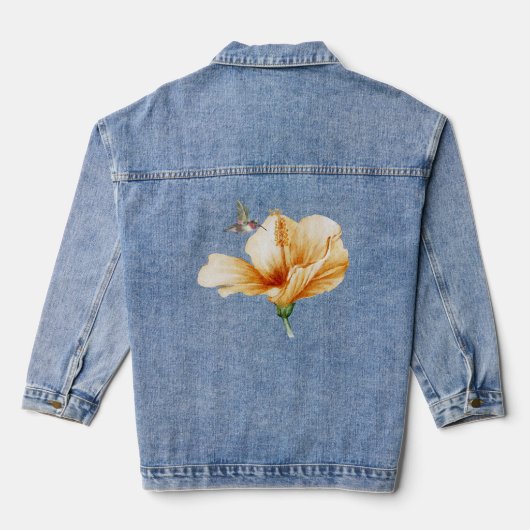 Kolibrie & Hibiscus Denim Jacket (Achterkant)