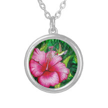 Kolibrie Hibiscus Waterverf schilderij