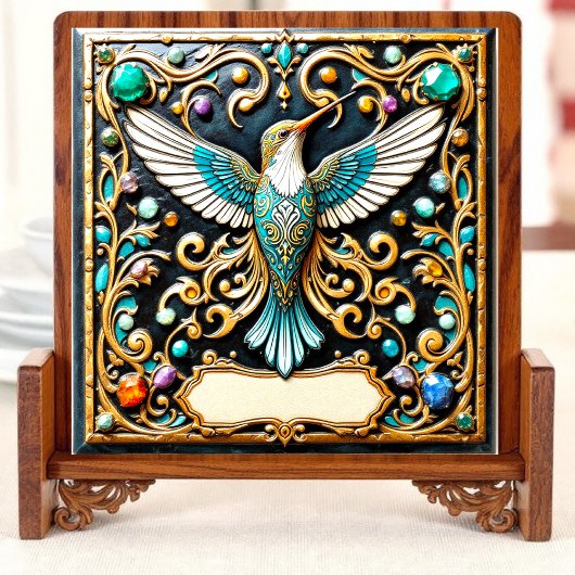 kolibrie in vlucht  tegeltje