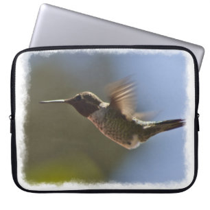 Kolibrie in vlucht White Edge Laptop Sleeve