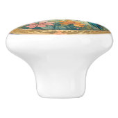 Kolibrie ingelijst en in vlucht keramische knop (Zijkant)