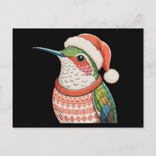 Kolibrie lelijke trui kerstmuts Kerstmis Feestdagenkaart