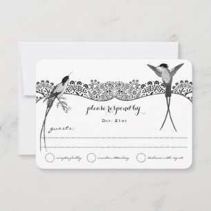 Kolibrie Liefde Vogel Bruiloft RSVP Kaartje