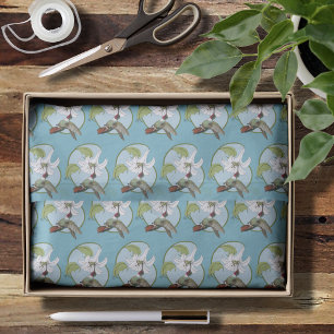 Kolibrie Lily Blue Art Nouveau Tissuepapier