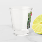 Kolibrie met bloeiende flessenborstel shot glas (Links)