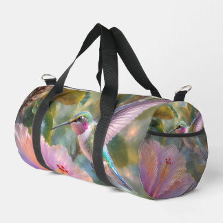 Kolibrie met Hibiscus Aquarel Klein Plunjezak