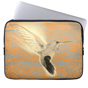 KOLIBRIE MET JAPANSE WOLKEN Rickshaw Mouwtje Laptop Sleeve