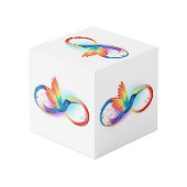 Kolibrie met oneindigheidssymbool en regenboog kubus (Achter hoekig)