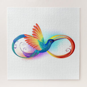 Kolibrie met oneindigheidssymbool en regenboog legpuzzel