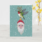 kolibrie met ornament kaart (Gele Bloem)