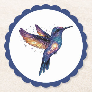 Kolibrie met Stary Night Sky Galaxy Bird Kartonnen Onderzetters