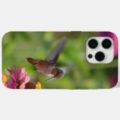 Kolibrie met Zinnia Bloemen Case-Mate iPhone Case (Achterkant (horizontaal))
