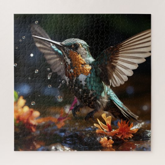 Kolibrie mid flight legpuzzel (Verticaal)