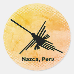 Kolibrie Nazca Geoglyph, Peru Ronde Sticker