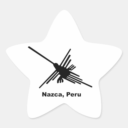 Kolibrie Nazca, Peru Ster Sticker (Voorkant)