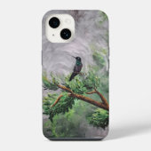 Kolibrie neergestreken op Leafy Branch iPhone Hoesje (Achterkant)