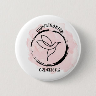 Kolibrie ontwerp en logo op een knoop ronde button 5,7 cm