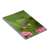 Kolibrie Roze Bloemen Notitieboek (Rechterzijde)