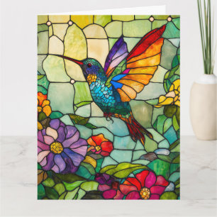 Kolibrie Tiffany-stijl venster Kaart